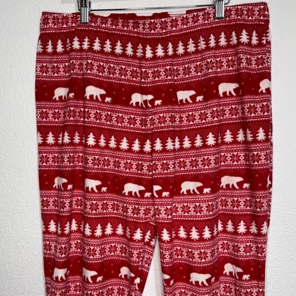 Wondershop Red & White Plush Fleece Fair Isle Holiday Lounge PJ Pants L Unisex - Picture 4 of 11